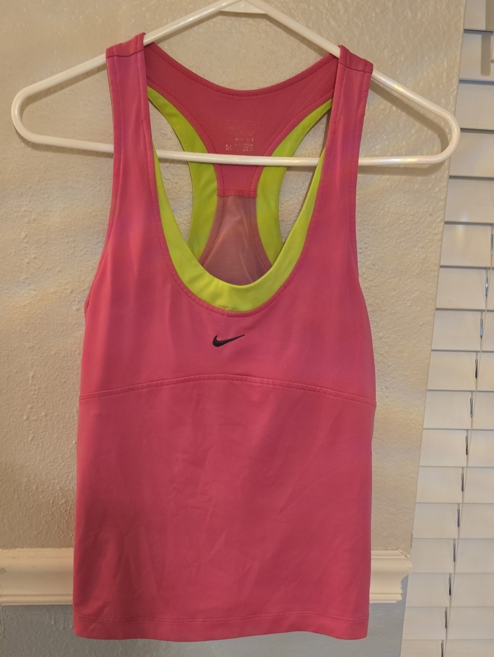 Nike Pink Racerback Tank with Neon Lime Accents
